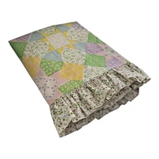 Vintage 1977 Gloria Vanderbilt Atelier Martex Pastel Patterns Twin Flat Sheet