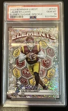 CALEB WILLIAMS 2023 Bowman Best U Elements Of The Game- Speckle PSA 10