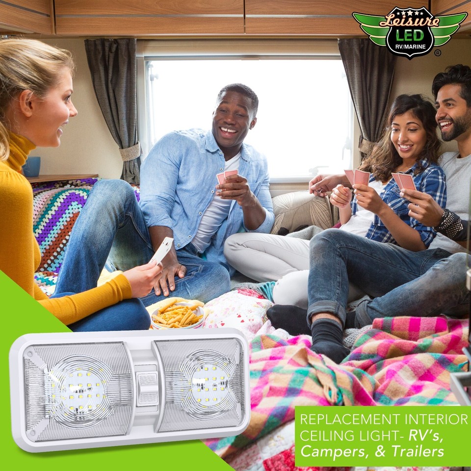 5 Pack Upgraded Super Bright DC 12V Led RV Ceiling Double Dome Light RV ...