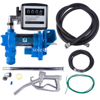 #ad Blue Diesel Gasoline Fuel Transfer Pump 20GPM 12V with Oil Meter Anti Explosive $195.99