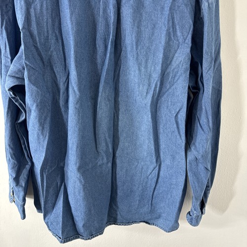 DICKIES DENIM BUTTON SHIRT MEN'S SIZE 3XL BLUE WORKWEAR - Picture 7 of 15