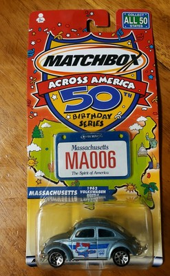 1 Matchbox Across America 50th Birthday Massachusetts 1962 Volkswagen Beetle