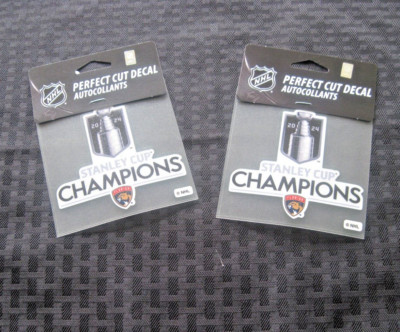 FLORIDA PANTHERS 2024 STANLEY CUP 4 INCH PERECT CUT DECALS SET OF TWO NEW