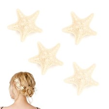 Starfish Hair Clip Beach Hair Pins Resin Hair Clip for Women and Girls 4 Pcs-...