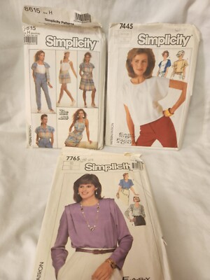 Simplicity Patterns Blouses Jumpers 7445 8615 7765