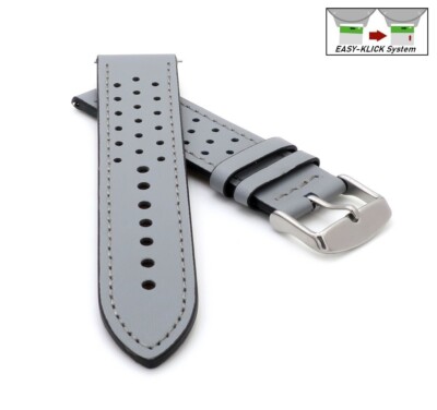 Rallye Easy-Klick Sattelleder Uhrenarmband Modell Triumph grau 24 mm