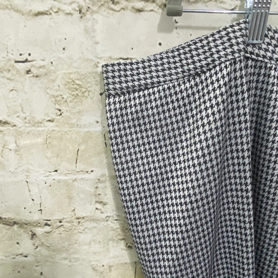 Pantalones Ulla Popken para mujer talla grande 28/30 negro blanco pata de gallo calce relajado K25 Foto 3 de 4