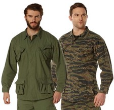 Vietnam Era Vintage Camo BDU Shirt - Rothco Rip-Stop Fatigue Shirt