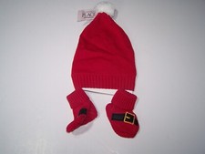 NWT The Children's Place Baby Beanie Bootie Shoe Set Size 0-6M Red Holiday Elf