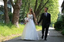 Wedding dress bridal dress mother of pearl white wedding dress 36/38
