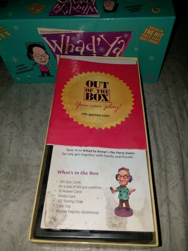 MICHAEL FELDMAN'S WHAD' YA KNOW Party Game with Bobblehead New Open Box - Picture 3 of 5