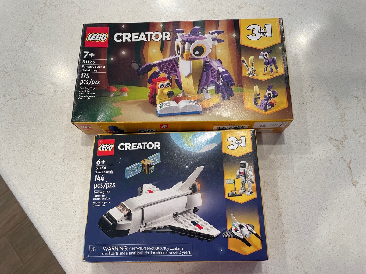 LEGO CREATOR: Space Shuttle (31134) Forest Creatures 31125 Lot Of