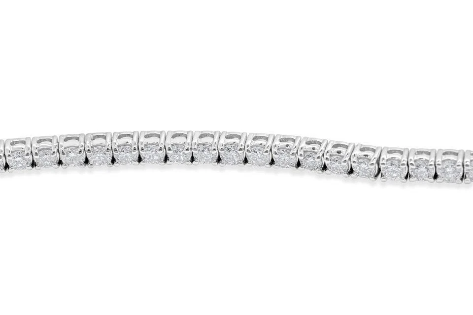 Hermoso brazalete de tenis para mujer I1 G 4,02 quilates diamante genuino oro blanco 14K Foto 4 de 4