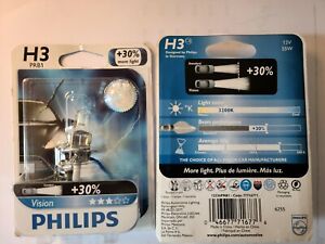 2x Philips H3 High Quality Vision 12336 Halogen Light Bulb Lamp Low High Beam