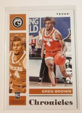 2021 Panini Chronicles Draft GREG BROWN Rookie RC Card #14 Texas Longhorns. rookie card picture
