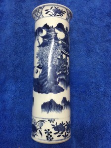 Chinese Antique Qianlong Porcelain Blue & White Sleeve Vase china