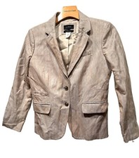 J. Crew Schoolboy Blazer Tan Jacket Metallic Size 0 XXS Preppy