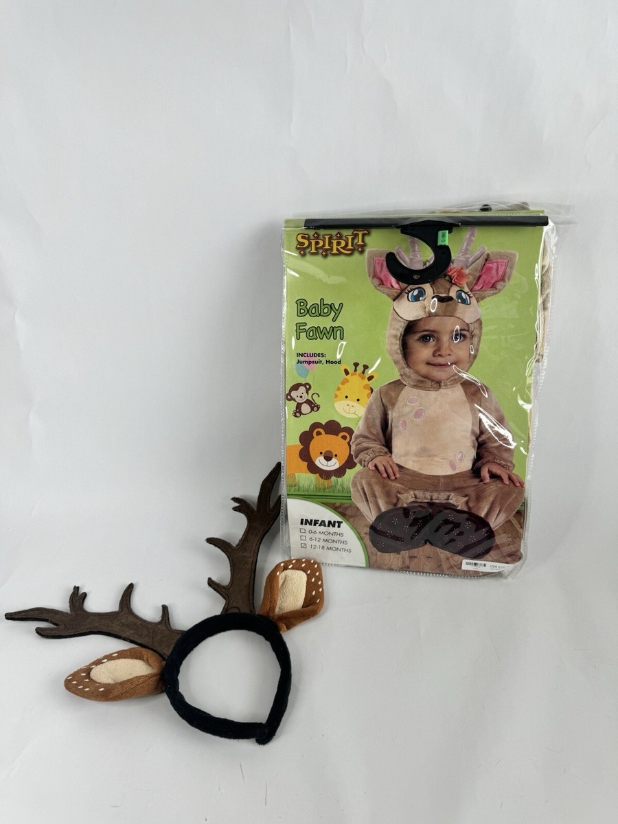 Spirit Halloween Costume Baby Fawn Baby Deer 12-18 Months & Deer