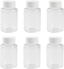 12 PCS 100 ML 3.3 OZ Plastic Clear Bottles Empty Container with White Screw Cap 