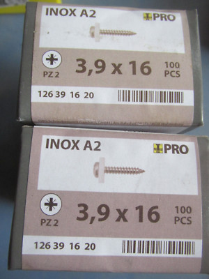 2 PACKUNGEN Fensterbankschrauben A2 blank 3,9x16 mm / Malreg