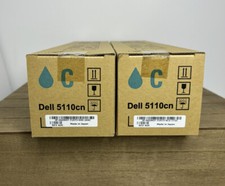 Bundle Of 2 Genuine Dell 5110CN Cyan Toner Standard Capacity Cartridge New 2