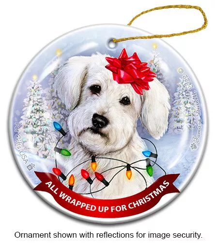 Schnoodle All Wrapped Up For Christmas Holiday Ornament - Picture 4 of 4