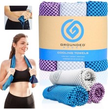 Grounded Sport Lightweight Microfiber Cooling Towel 3-Pack  12" x 39"