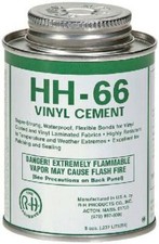 RH Adhesives HH-66 Industrial Strength Vinyl Cement Glue with Brush, 8 oz, Clear
