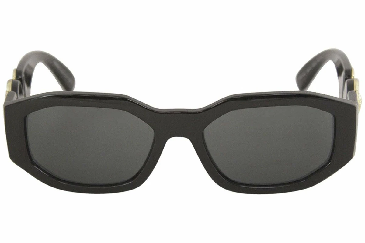 Versace Unisex VE4361 GB1/87 53mm Sunglasses Black-Gold / Grey 