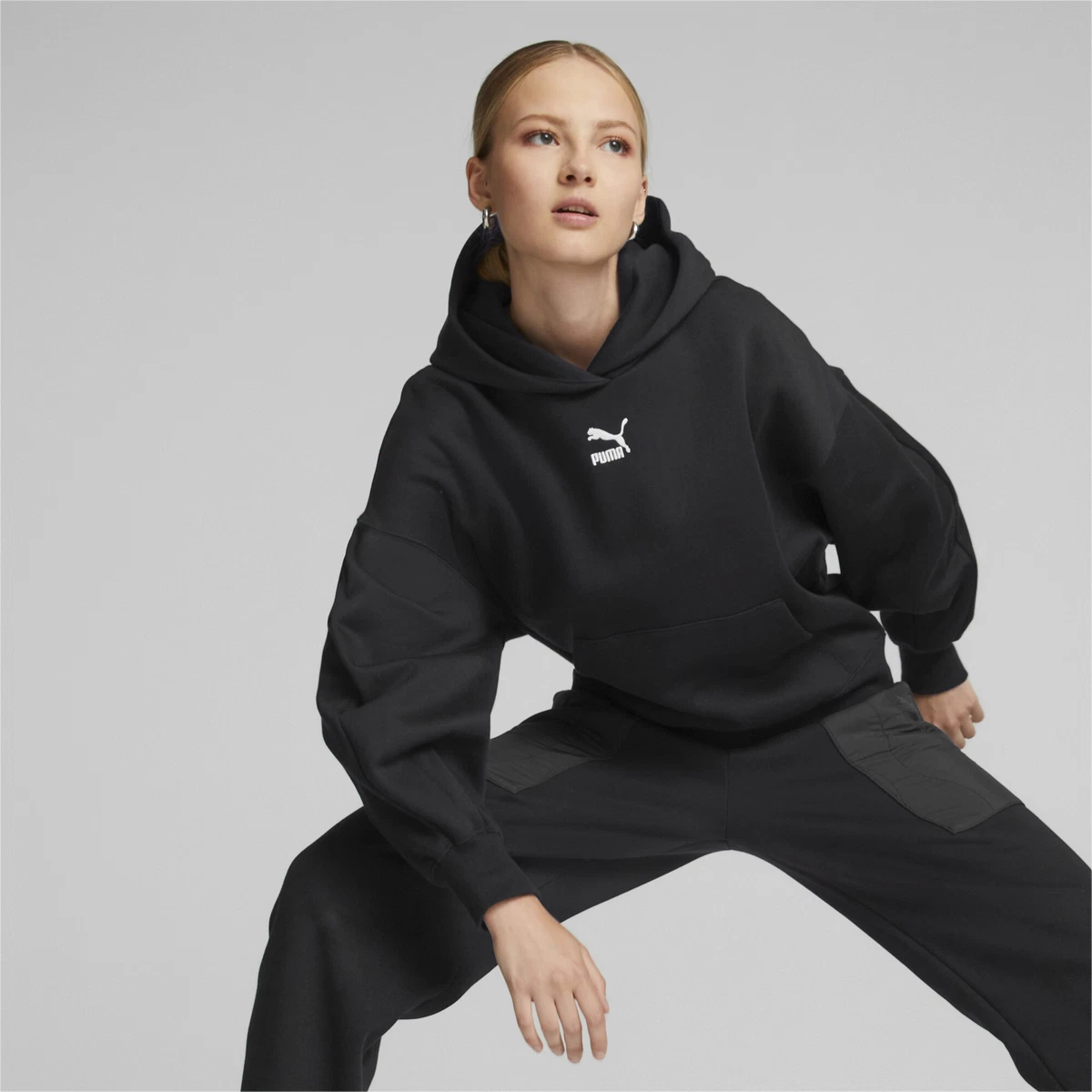 Puma hoodie deals womens black