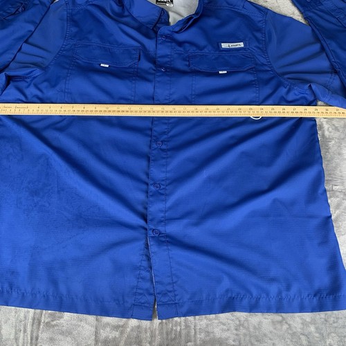 Habit Fishing Shirt Mens 2XL Blue Long Sleeve Vented Camping Outdoors - Picture 10 of 14