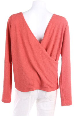 H&M Blouse Wrap Effect Deep Back Cutout M peach
