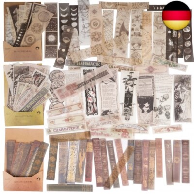 120 Stk Scrapbooking Sticker Set Vintage Washi Aufkleber Selbstklebend Retro
