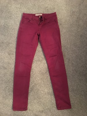burgundy colour jeans