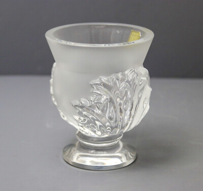 Vintage Lalique Crystal Saint Cloud Vase with Acanthus Leaves | eBay