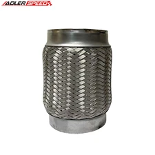 US Exhaust Flex Pipe 2'' 2.5" 3" 3.5" Inch ID Stainless Interlock 4" 6" 8" 10" L