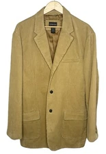 St John's Bay Men's Vintage Corduroy Blazer Sport Coat Grandpacore X-Lg Tall Tan