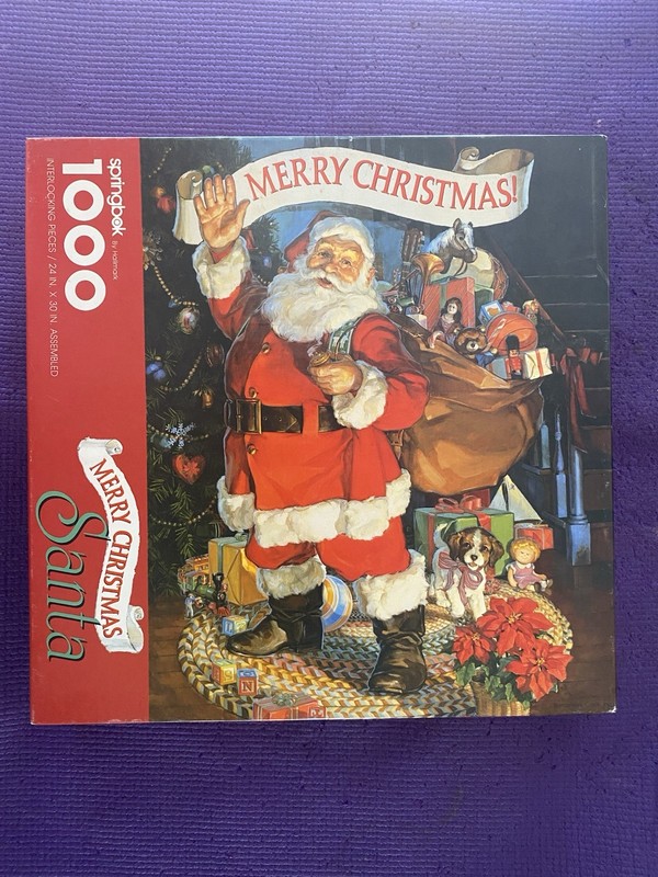 Vintage Springbok Puzzle Merry Christmas Santa Complete