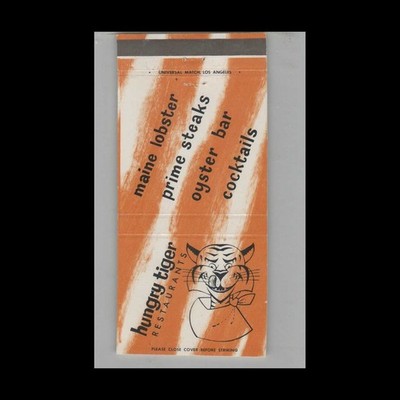Full Length Matchbook Cover Hungry Tiger Restaurants Palos Verdes CA