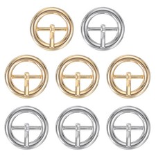 8Pcs 0.6" Single Prong Belt Buckle Metal Roller Buckle Silver/Light Gold