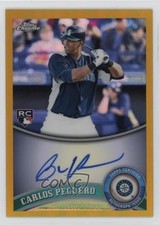 2011 Topps Chrome Rookie Gold Refractor 31/50 Carlos Peguero #219 Auto 0o48