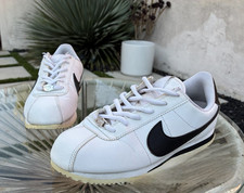 Nike Cortez 72 Kids 6Y White Black Leather Lace Up Sneakers 904764-102