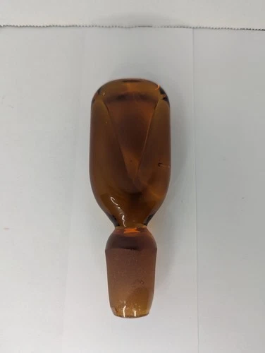 Vintage Blenko Glass Amber Or honey Lollipop Stopper For 6944 Decanter