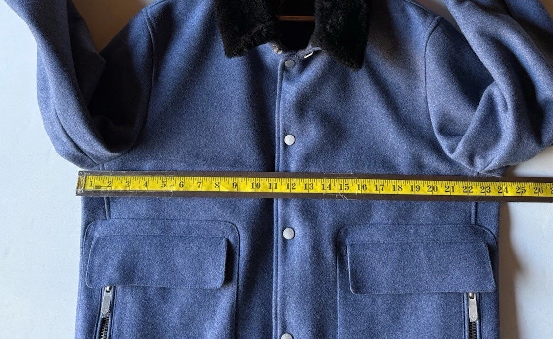Hardy Amies Bomber Jacket Men 44 Wool Blend Sheep Skin Trim New image 8