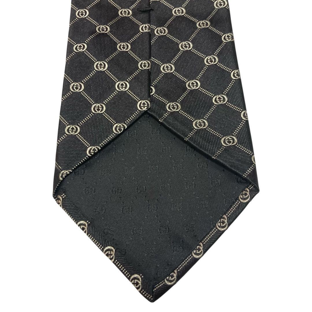GUCCI Tie black GG pattern interlocking - image 4
