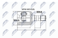 Gelenksatz Antriebswelle NTY NPW-MZ-010L FüR GE Mazda 626 4 Hatchback 5 Station
