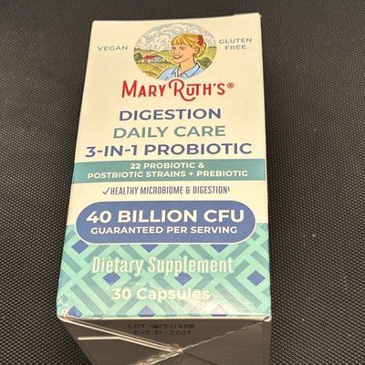 MaryRuth's Digestion Daily Care 3-in-1 Probiotic 40B CFU 30 Capsules Vegan