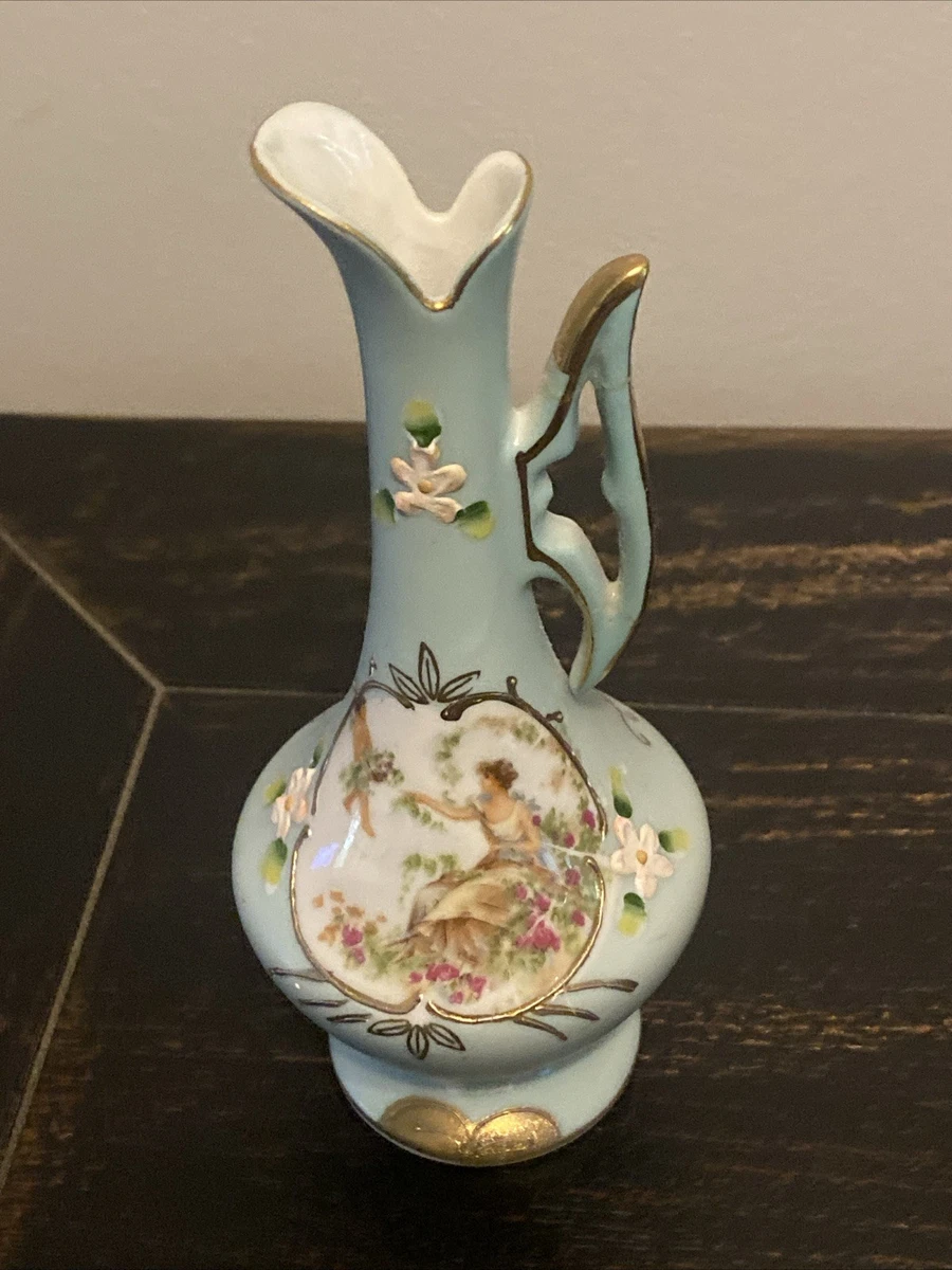蓝色日本古董花瓶| eBay