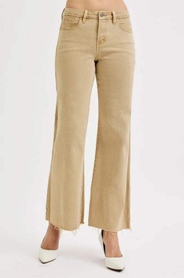 Full Size Raw Hem Wide Leg Jeans Plus Size