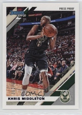 2019-20 Panini Donruss Press Proof Purple 129/199 Khris Middleton #117 e0r